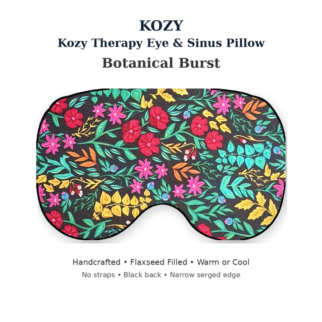 KOZY Kozy Therapy Eye & Sinus Pillow in Botanical Burst – corrected contoured front hero