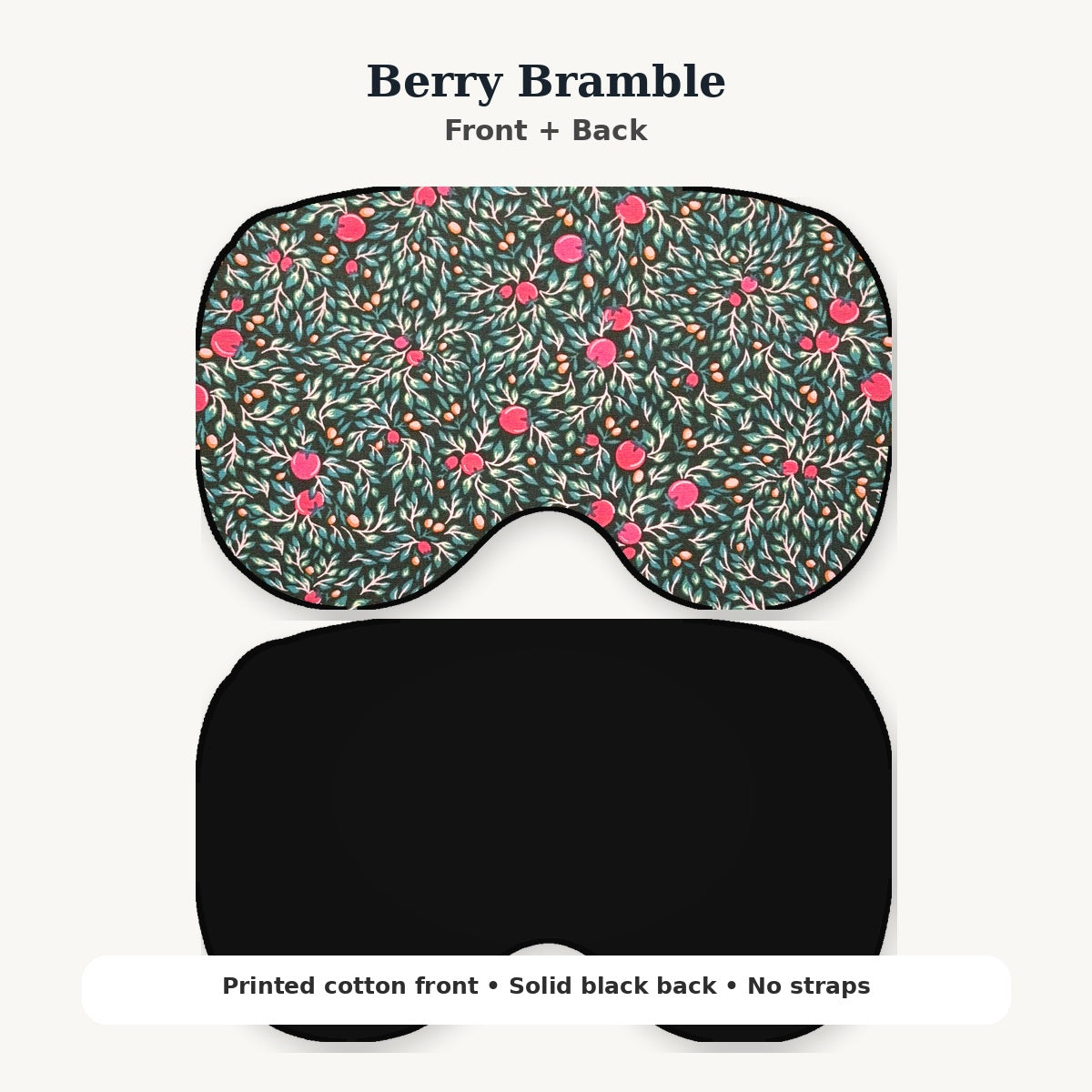 KOZY Kozy Therapy Eye & Sinus Pillow in Berry Bramble – corrected contoured front and black back