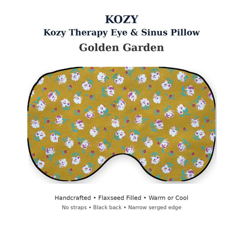 KOZY Kozy Therapy Eye & Sinus Pillow in Golden Garden – corrected contoured front hero