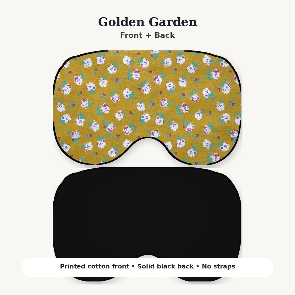 KOZY Kozy Therapy Eye & Sinus Pillow in Golden Garden – corrected contoured front and black back