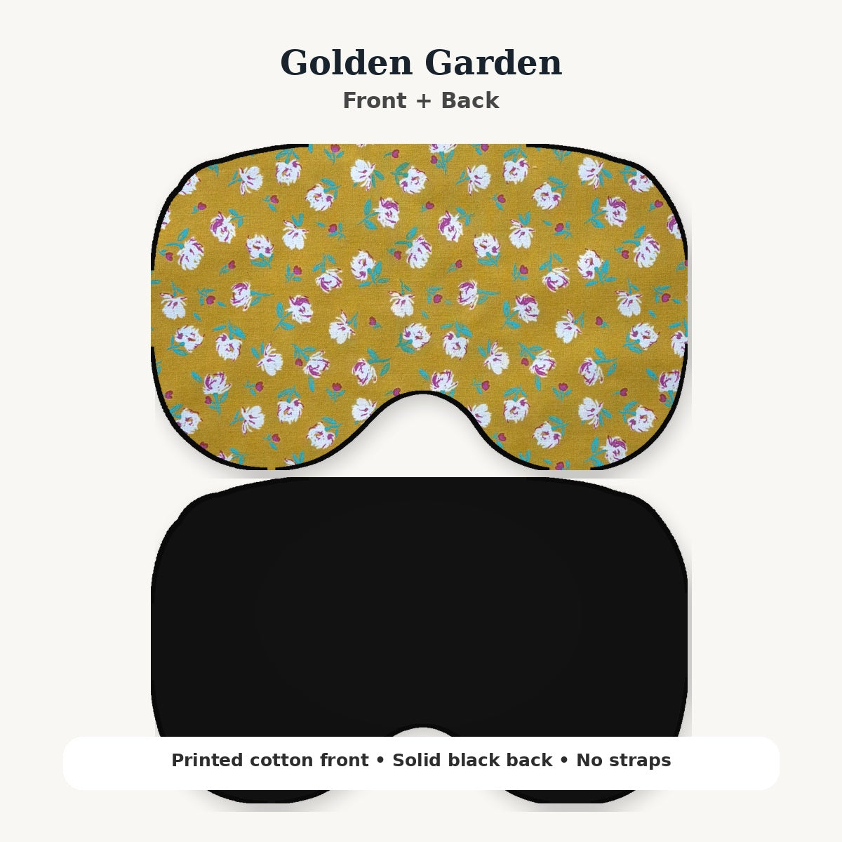 KOZY Kozy Therapy Eye & Sinus Pillow in Golden Garden – corrected contoured front and black back