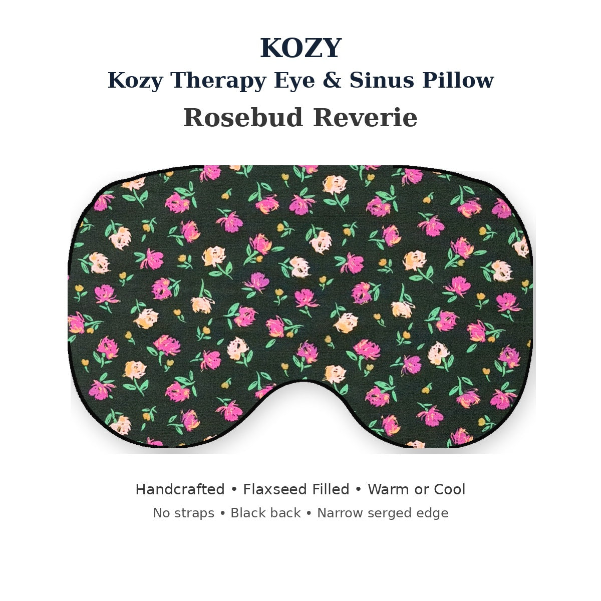KOZY Kozy Therapy Eye & Sinus Pillow in Rosebud Reverie – corrected contoured front hero