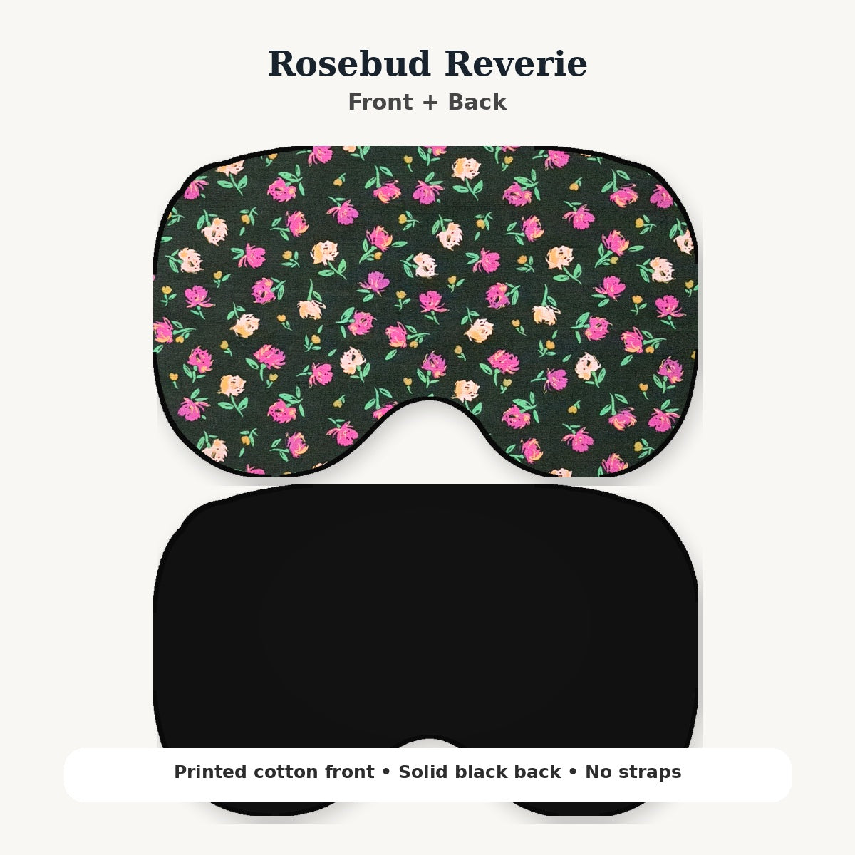 KOZY Kozy Therapy Eye & Sinus Pillow in Rosebud Reverie – corrected contoured front and black back