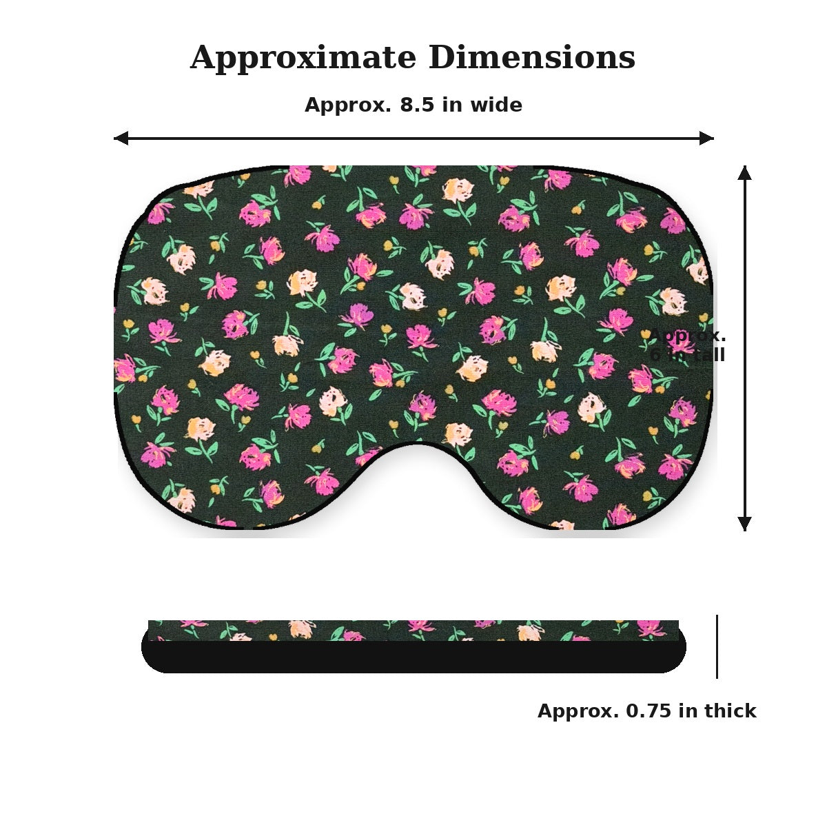 KOZY Kozy Therapy Eye & Sinus Pillow in Rosebud Reverie – corrected shape dimensions