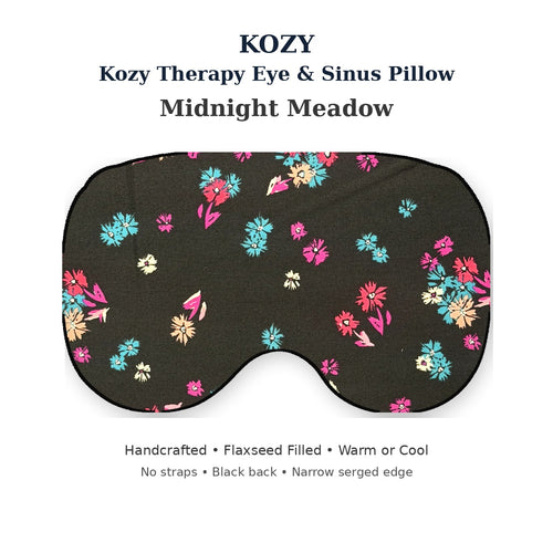 KOZY Kozy Therapy Eye & Sinus Pillow in Midnight Meadow – corrected contoured front hero