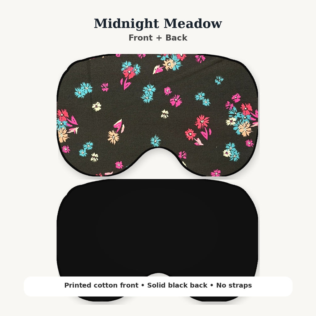 KOZY Kozy Therapy Eye & Sinus Pillow in Midnight Meadow – corrected contoured front and black back
