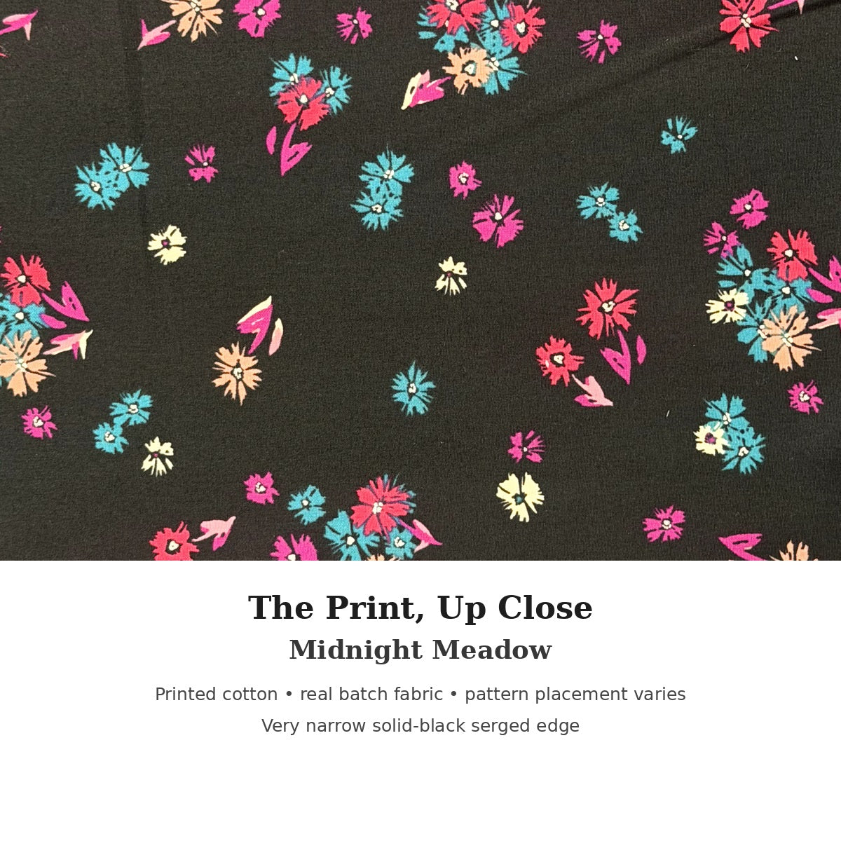 KOZY Kozy Therapy Eye & Sinus Pillow in Midnight Meadow – real fabric and narrow serged edge detail